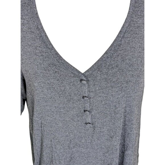 Torrid Super Soft Womens L Tunic Top Jersey Henley Gray Short Sleeve Longline - Picture 5 of 8